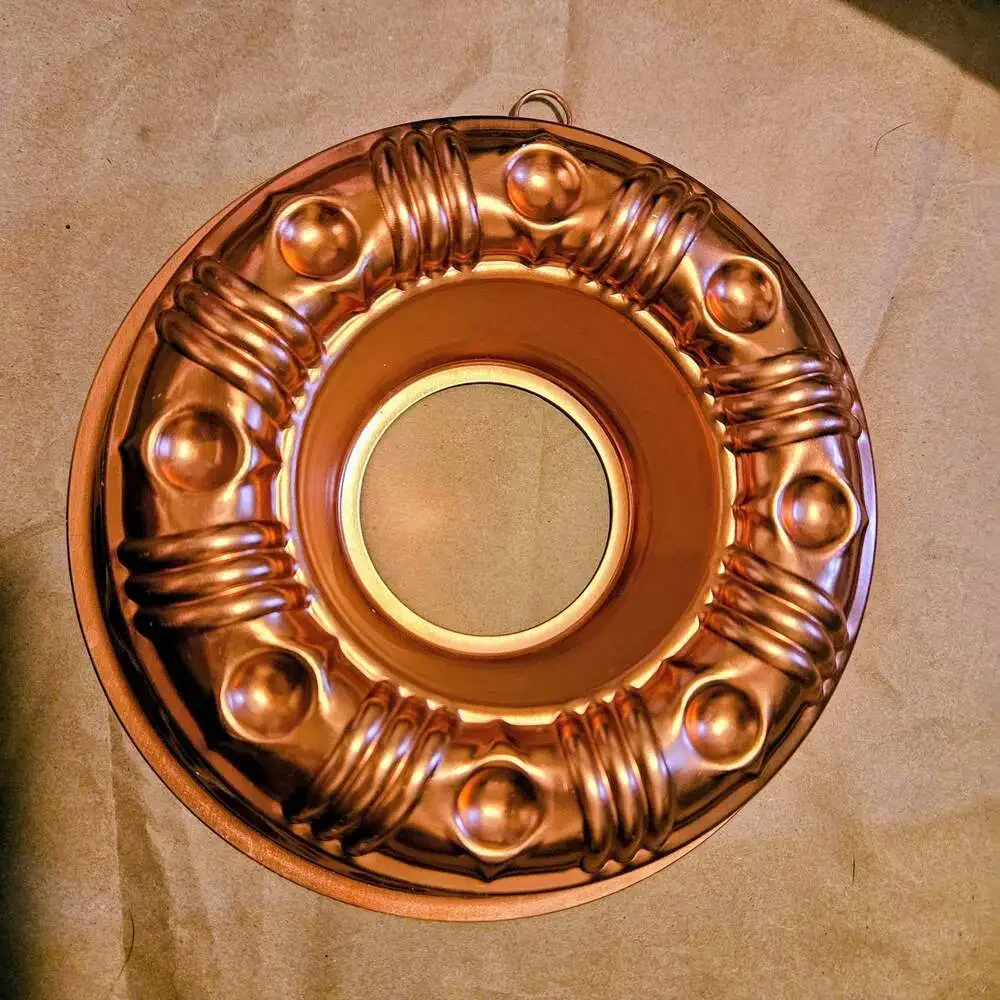 Vintage Copper-Tone Aluminum 3 1/2 Cup Bundt Jell-O Mold Wall Decor